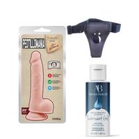 Censan Belden Bağlamalı Kayganlaştırıcı Set Peotillomania 19.5cm Gerçekçi Dildo